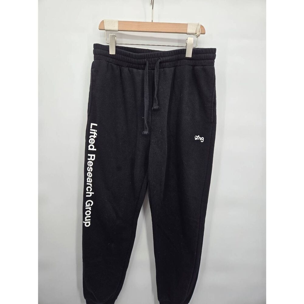 LRG Lifted Research Group Script Joggers Size Large Pants Black Sweatpants - Picture 2 of 4